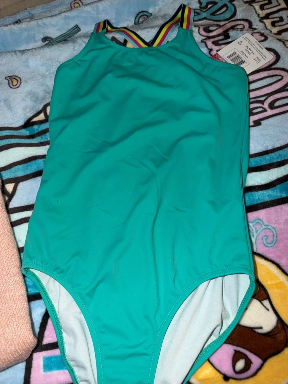 OKANU Maggie Swim suit in Atlantis Teal kids size 14
